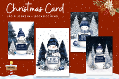 Merry Christmas Card Vintage Winter Snow Greeting Card_57 Product Image 1