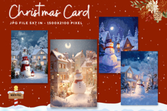 Merry Christmas Card Vintage Winter Snow Greeting Card_23 Product Image 1
