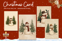 Merry Christmas Card Vintage Winter Snow Greeting Card_22 Product Image 1