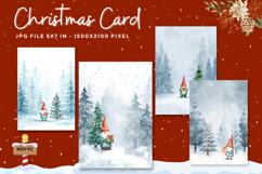 Merry Christmas Card Vintage Winter Snow Greeting Card_64 Product Image 1