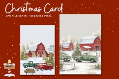 Merry Christmas Card Vintage Winter Snow Greeting Card_20 Product Image 1