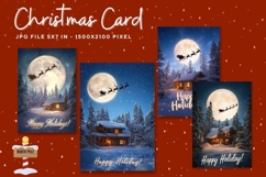 Merry Christmas Card Vintage Winter Snow Greeting Card_5 Product Image 1