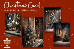 Merry Christmas Card Vintage Winter Snow Greeting Card_16 Product Image 1