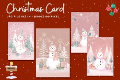 Merry Christmas Card Vintage Winter Snow Greeting Card_11 Product Image 1