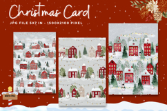 Merry Christmas Card Vintage Winter Snow Greeting Card_12 Product Image 1