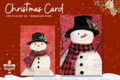 Merry Christmas Card Vintage Winter Snow Greeting Card_26 Product Image 1