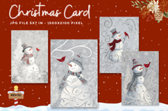 Merry Christmas Card Vintage Winter Snow Greeting Card_71 Product Image 1