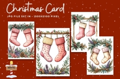 Merry Christmas Card Vintage Winter Snow Greeting Card_13 Product Image 1