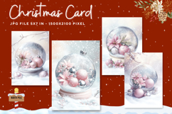Merry Christmas Card Vintage Winter Snow Greeting Card_28 Product Image 1