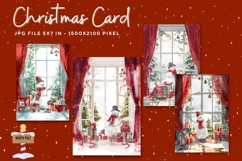 Merry Christmas Card Vintage Winter Snow Greeting Card_7 Product Image 1