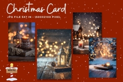 Merry Christmas Card Vintage Winter Snow Greeting Card_6 Product Image 1