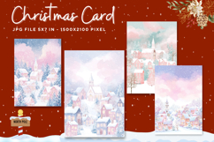 Merry Christmas Card Vintage Winter Snow Greeting Card_66 Product Image 1