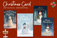 Merry Christmas Card Vintage Winter Snow Greeting Card_27 Product Image 1