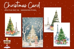 Merry Christmas Card Vintage Winter Snow Greeting Card_1 Product Image 1