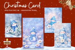 Merry Christmas Card Vintage Winter Snow Greeting Card_33 Product Image 1