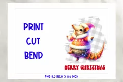 Christmas card printable / funny armadillo PNG / cute animal Product Image 2