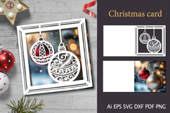 Christmas card with Christmas balls/ Cut out the file Product Image 1