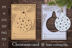 Christmas card with Christmas ball/Laser cut/SVG Product Image 1