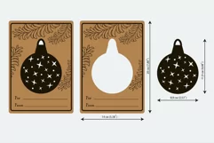 Christmas card with Christmas ball/Laser cut/SVG Product Image 2