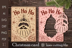 Christmas card with Santa Claus/Laser cut/SVG Product Image 1