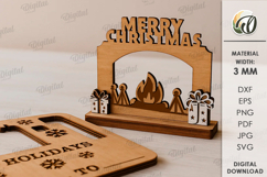 Christmas Card With Stand Laser Cut. Christmas SVG Product Image 1