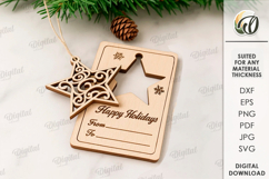 Christmas Card With Stand Laser Cut. Christmas Decor SVG Product Image 1