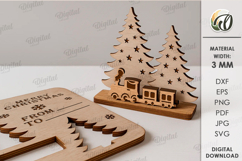 Christmas Card With Stand Laser Cut. Christmas SVG Product Image 1