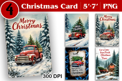 Merry Christmas Card. Printable cards. Winter design Product Image 1
