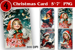 Merry Christmas Card. Printable cards. Winter design Product Image 1