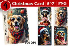 Merry Christmas Card. Printable cards. Dog christmas card Product Image 1