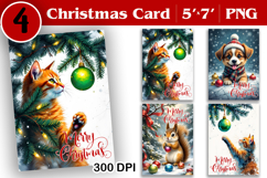 Merry Christmas Card. Printable cards. Winter design Product Image 1