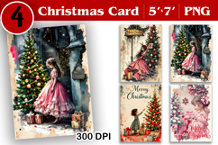 Merry Christmas Card. Printable cards. Winter design Product Image 1