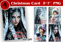 Merry Christmas Card. Printable cards. Winter design Product Image 1