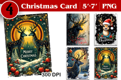 Merry Christmas Card. Printable cards. Winter design Product Image 1