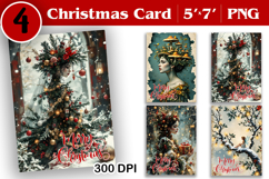 Merry Christmas Card. Printable cards. Winter design Product Image 1