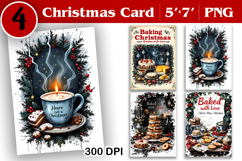 Merry Christmas Card. Printable cards. Coffee christmas Product Image 1
