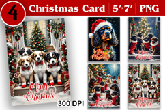 Merry Christmas Card. Printable cards. Dog christmas card Product Image 1