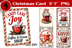 Merry Christmas Card. Printable cards. Coffee christmas Product Image 1