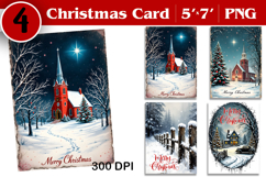 Merry Christmas Card. Printable cards. Winter design Product Image 1