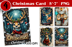 Merry Christmas Card. Printable cards. Deer christmas card Product Image 1