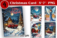 Merry Christmas Card. Printable cards. Winter design Product Image 1