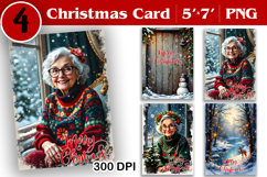 Merry Christmas Card. Printable cards. Grandmother design Product Image 1
