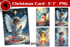 Merry Christmas Card. Printable cards. Winter design Product Image 1