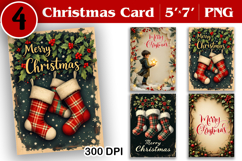Merry Christmas Card. Printable cards. Winter design Product Image 1