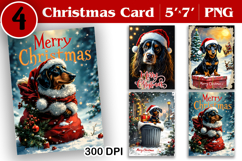 Merry Christmas Card. Printable cards. Dog christmas card Product Image 1