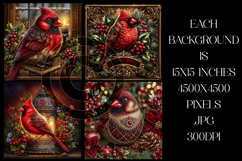 Christmas Background, Christmas Cardinal Bird Backgrounds s1 Product Image 2