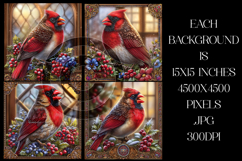 Christmas Background, Christmas Cardinal Bird Background s11 Product Image 2