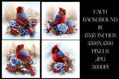 Christmas Background, Christmas Cardinal Bird Background s13 Product Image 2