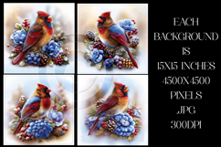 Christmas Background, Christmas Cardinal Bird Background s14 Product Image 2