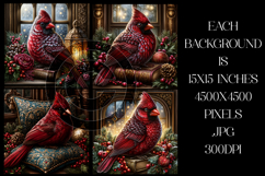 Christmas Background, Christmas Cardinal Bird Background s15 Product Image 2